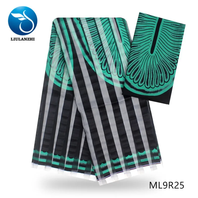 ML9R25 LIULANZHI принты дизайн лента ткань tissu с органзой 4 ярдов+ 2 ярдов шарф швейная мягкая лента ML9R12-33 - Цвет: ML9R25