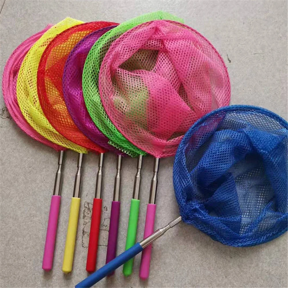 

Children's Fishing Net Rainbow Beach Retractable Kids Butterfly Insect Catching Small Fish Catching Net