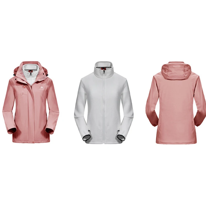 2019 Men Women Winter 3in1 Detach waterproof Camp Hike Trekking Fish Ski Climb Mountain Sport Cycle Outdoor Jackets Windbreaker