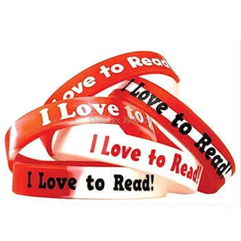 

300pcs Teacher Created Resources I Love to Read silicone wristband bracelet free shipping
