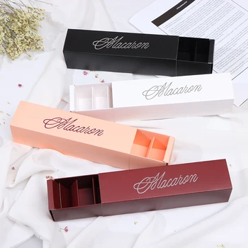 

1Pc Macaron Packing Box Beautifully Packaged Wedding Party Cake Storage Biscuit Paper Box Cake Decoration Baking Accessories