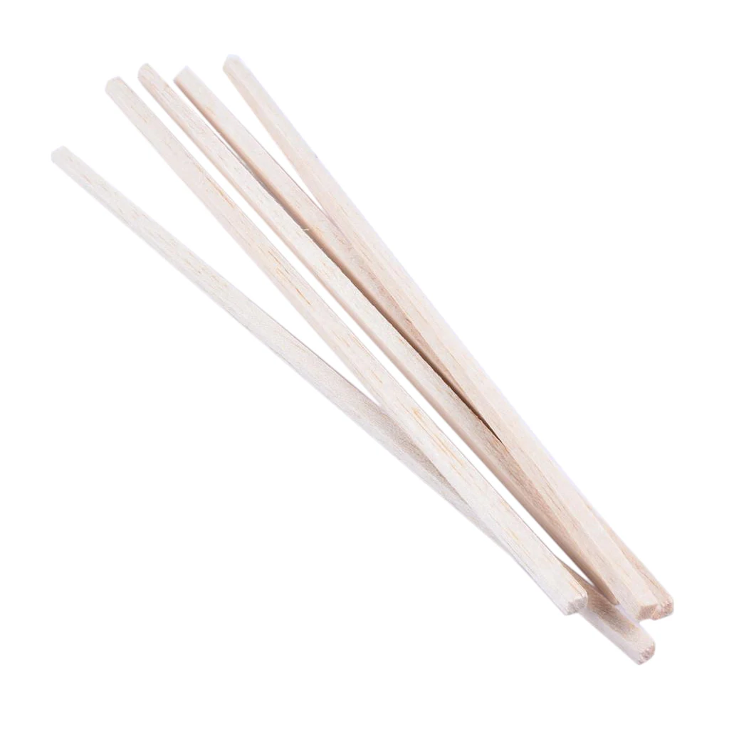 10pcs 5*5*250mm Square Balsa Wood Sticks Smooth Woodcraft Stick Dowel Rods