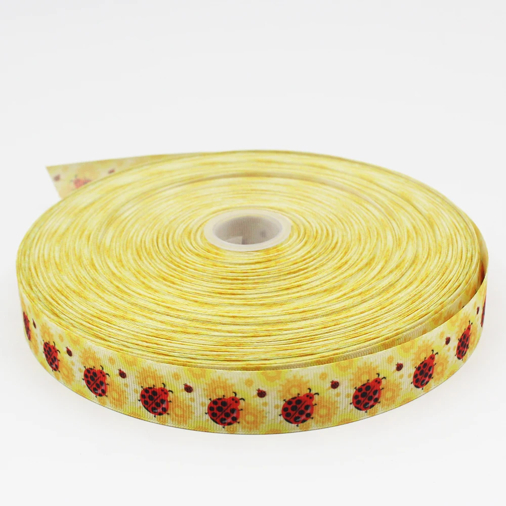 

25-75 мм корсажная лента Божья коровка дизайн Индивидуальный Логотип Печатный для украшения личные E290zed Свадьба 10/25/50 ярдов/рулон