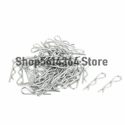 60pcs R Style Spring Locking Zinc Plated Cotter Clip Pin 1.8mm x 35mm