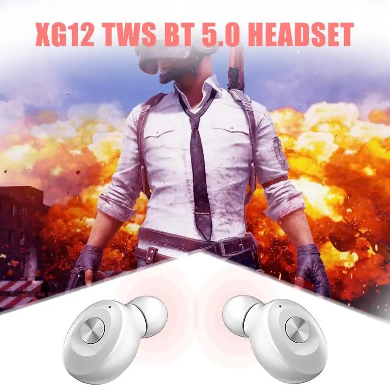 XG12 TWS Bluetooth наушники беспроводные BT5.0 Earbus Hi-Fi стерео гарнитура для игр с шумоподавлением мини-гарнитура с микрофоном для телефона