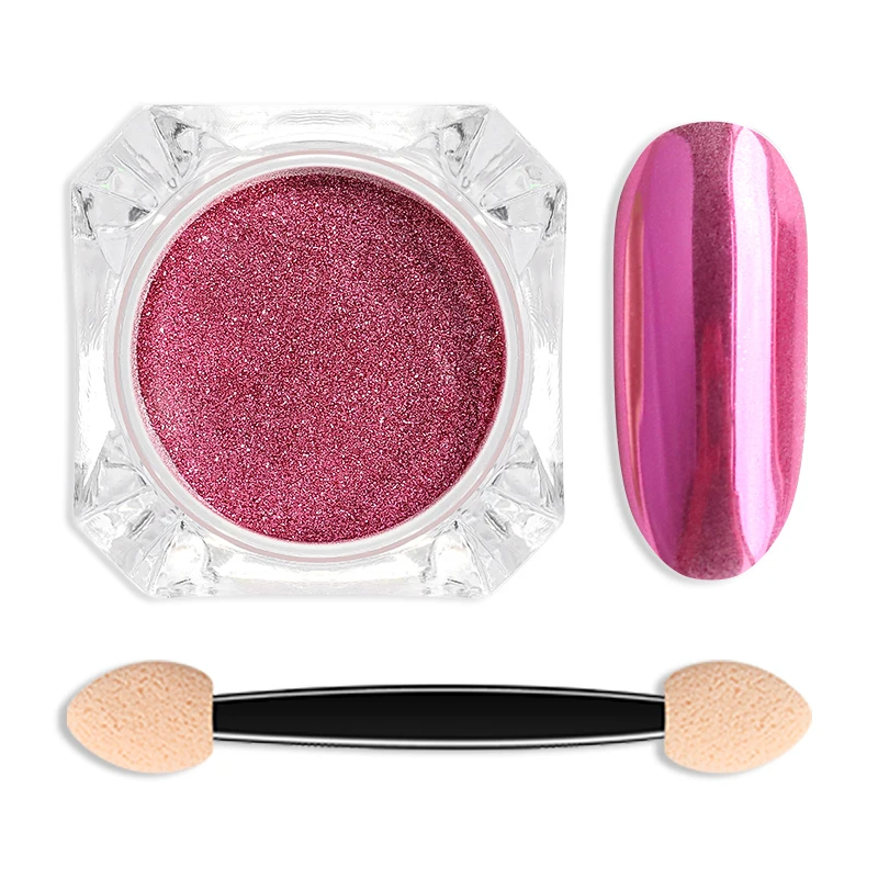 Rose Red PinPai хром зеркальный эффект ногтей Блеск порошок пигмент Золото Серебро Роза Маникюр украшения для ногтей гель Лак Блеск пыль - Цвет: Rose Red