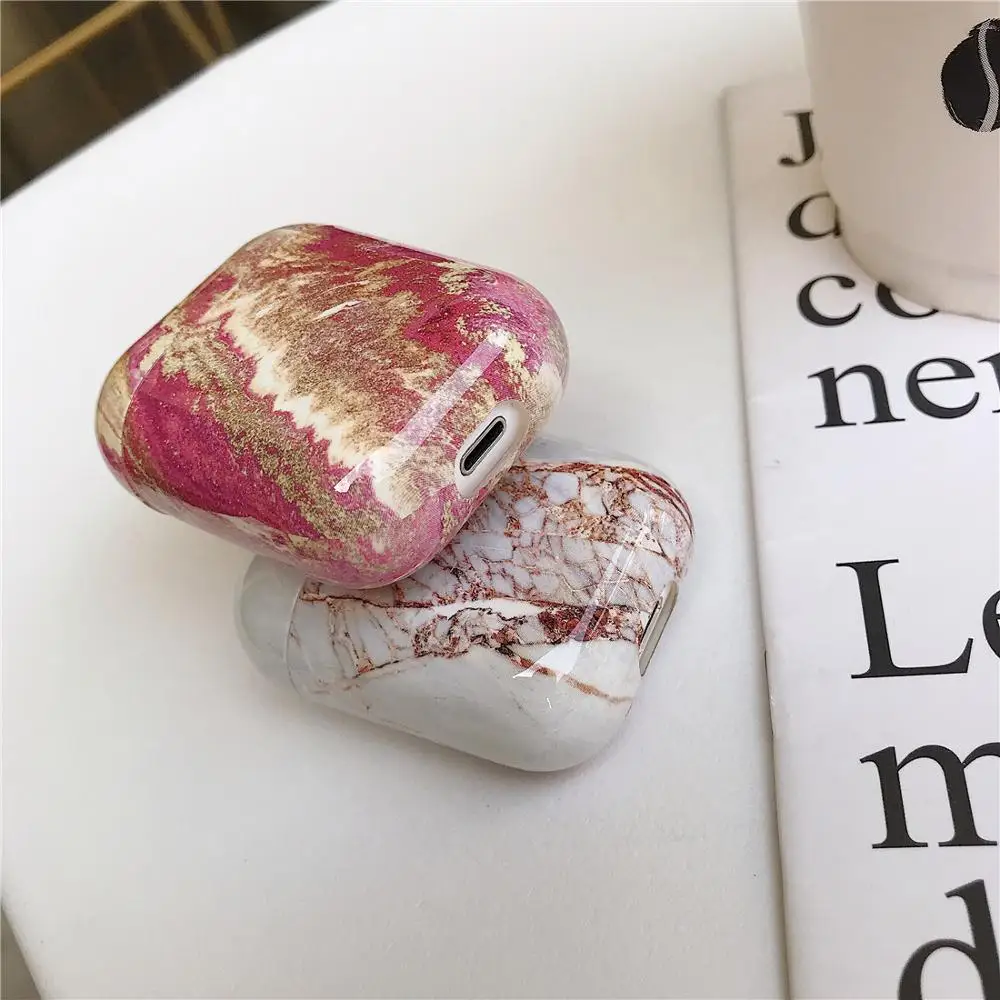 Чехол для Apple Airpods, чехол с мраморным рисунком, милый чехол для Apple Airpods 2, 1 чехол, аксессуары для наушников, чехол для наушников