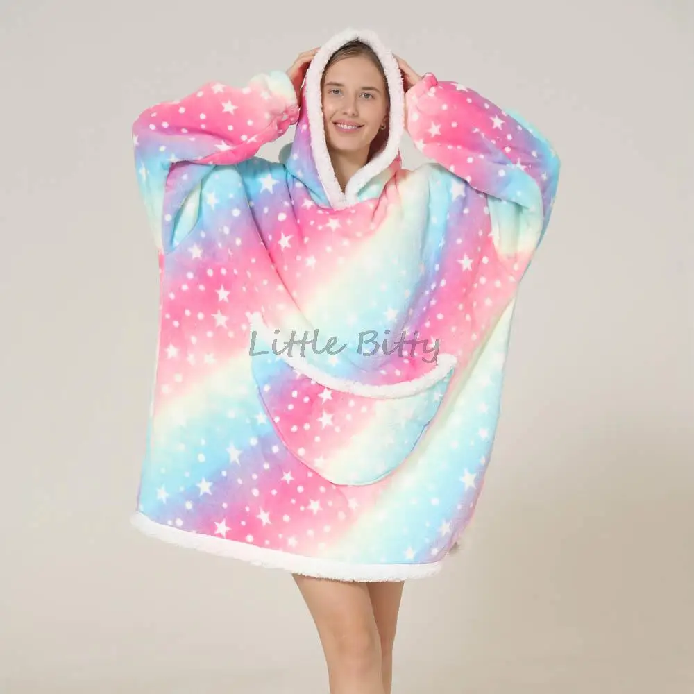 Wearable Blanket Adult Kids Sizes Winter Family Hoodie Blankets Oversized Hoodie TV Blanket for Women Men Kids Family Pajamas matching couple outfits