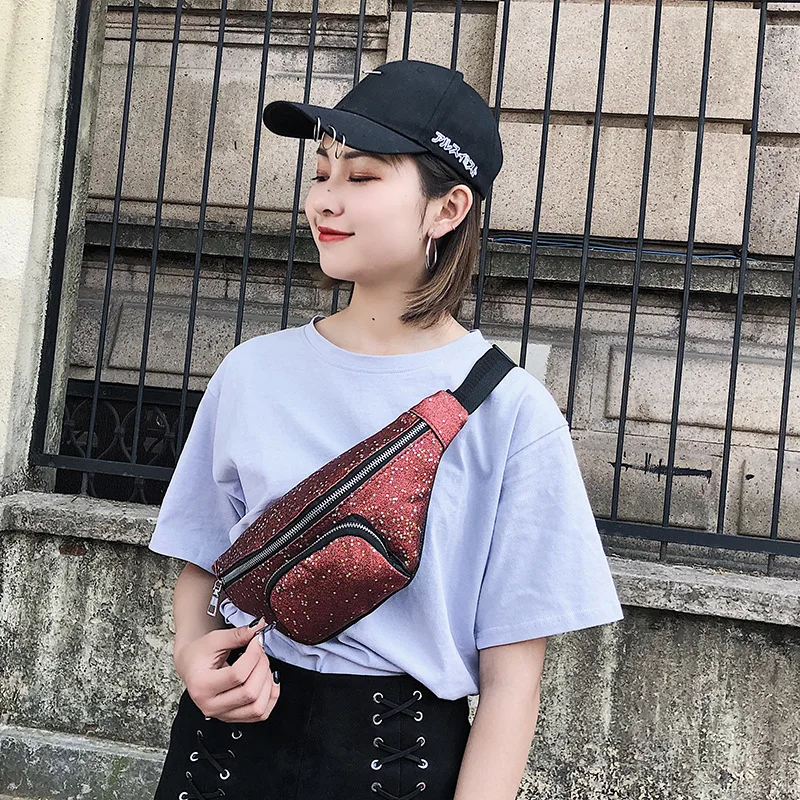 

2018 New Style Bright Stars Sequin Laser Chest Bag Shell Bag Women's Wallet Chest Bag Fashion And Personality WOMEN'S Bag