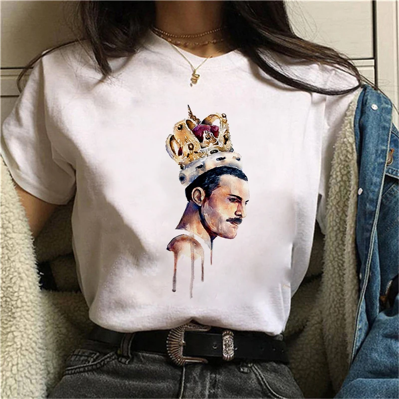 

2020 Fashion Women Harajuku Queen Brand Singer Printed T Shirt Casual Short Sleeve Women's T-shirt Soft Female T shirt