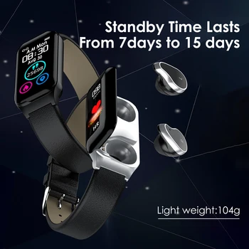 

BBGear Smart Watch Earphone 2 in 1 Device X89 Smart Bracelet Bluetooth Watch Earbuds Sport Watch IP67 Waterproof Fitness Track