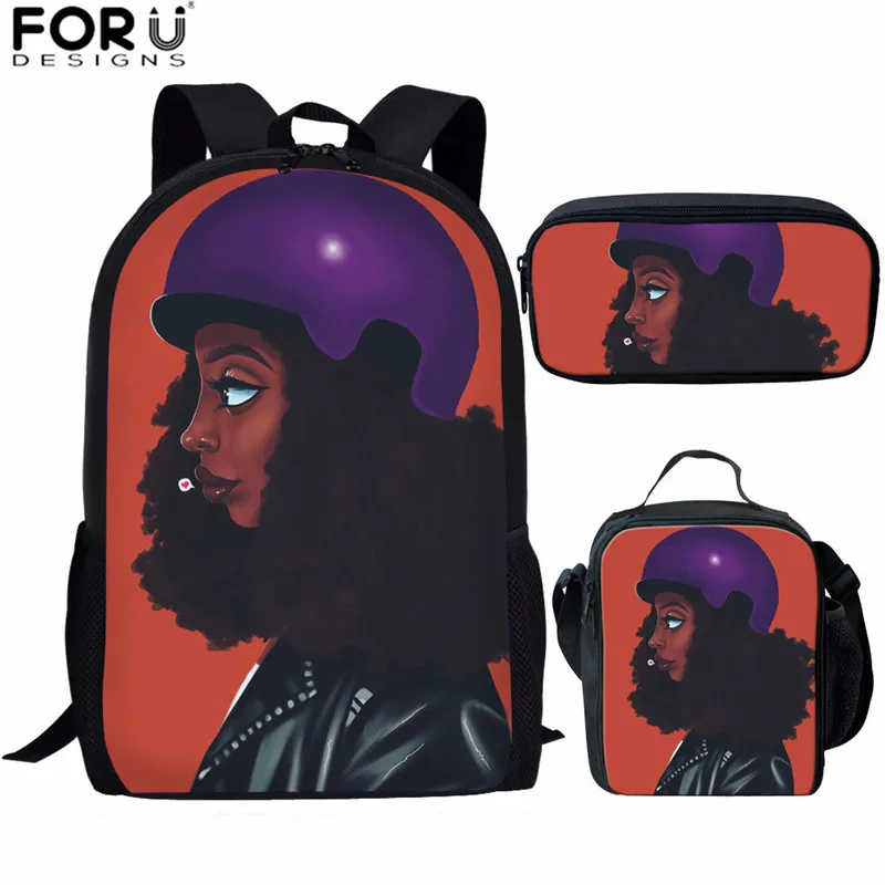 Z5265CGK FORUDESIGNS/Африканский Melanin Back Pack Черная Королева Африканка печать детский рюкзак для девочек детские школьные сумки женский набор рюкзаков - Цвет: Z5265CGK