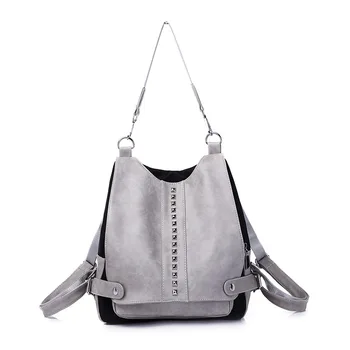 

New PU leather popular solid color soft surface rivet bag fashion simple popular girls shoulder bag