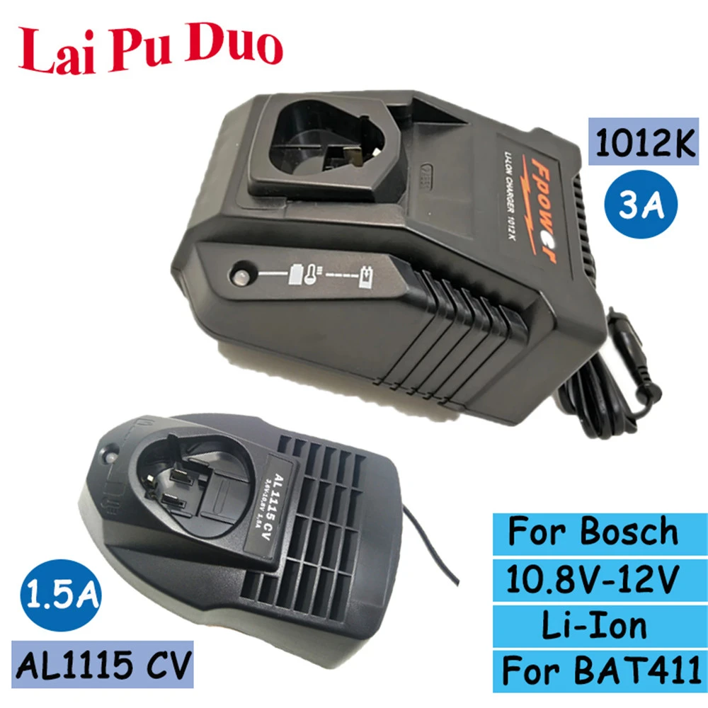 de batería de iones de litio de 10,8 V y 12V para Bosch, reemplazo Taladro AL1115CV, 1012K, para BAT411, BAT412, BAT413| Cargadores| - AliExpress