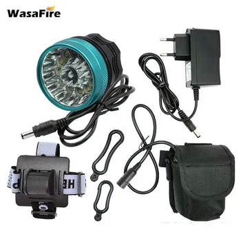 

WasaFire 28000lm 14*T6 LED Bicycle Front Light Headlight 3 Modes Night Riding Cycling Frontlamp + 9600mAh Battery + Charger