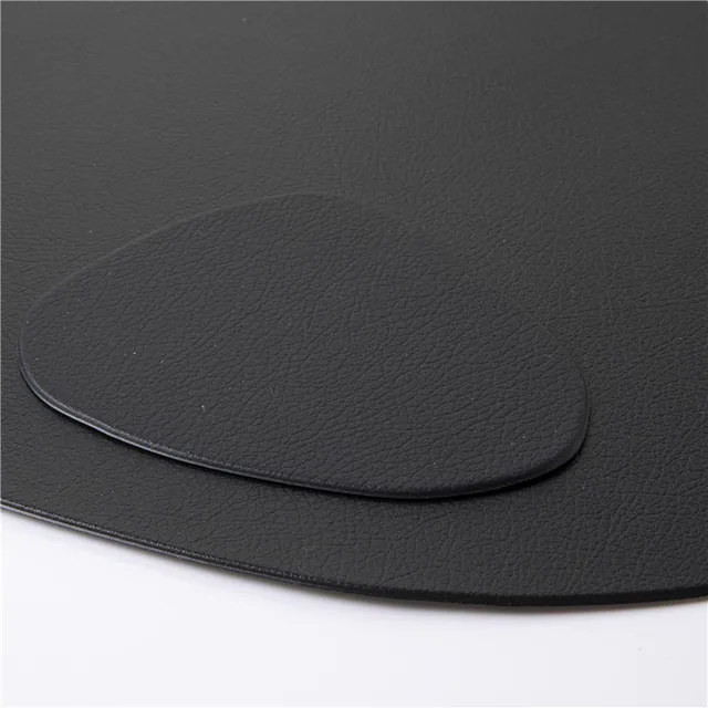 Black - Faux Leather Placemat and Coaster - 8 Piece Set 33