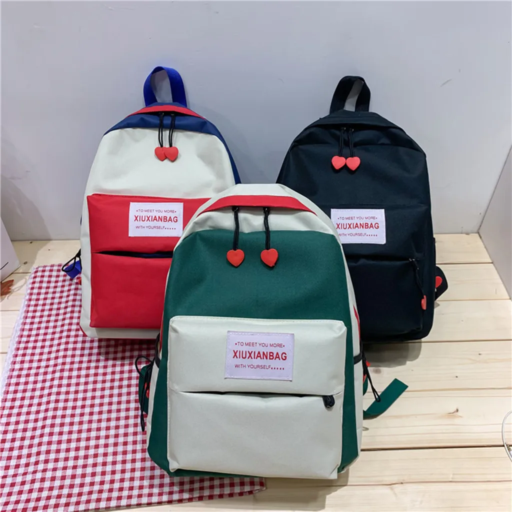 

Original ISHOWTIENDA Teenage Girl Children Large Capacity Solid Color Waterproof Nylon Casual Backpack School Bag Dropship30