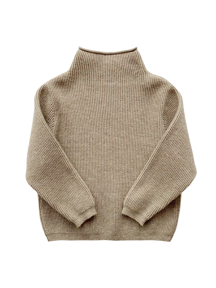 Г. Осенние кашемировые однотонные свитера с полувысоким воротником для маленьких детей простой топ с длинными рукавами для малышей