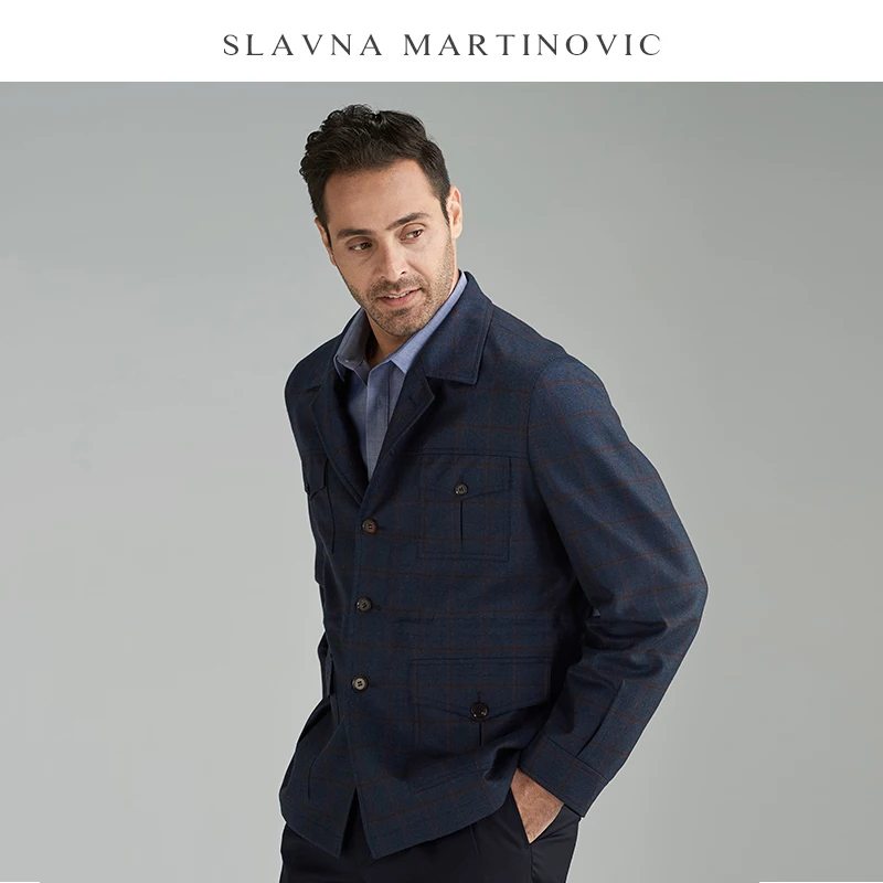 Slavna Martinovic новая осенняя и зимняя мужская Ретро Повседневная Куртка Свободная модная мужская Высококачественная деловая куртка джентльмен