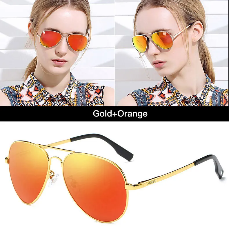 Orange Мужские солнцезащитные очки, поляризационные, для близорукости, розовый, синий, оранжевый, красный - Цвет линз: Orange