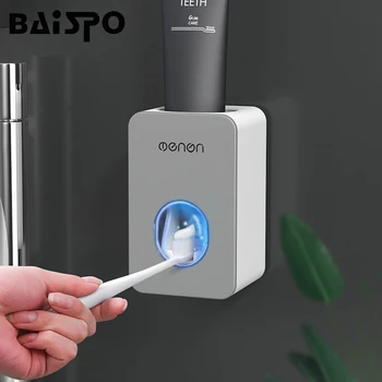 

BAISPO New Automatic Toothpaste Dispenser Toothbrush Holder Wall Mounted Toothpaste Lazy Dispenser Bathroom Accessories Set