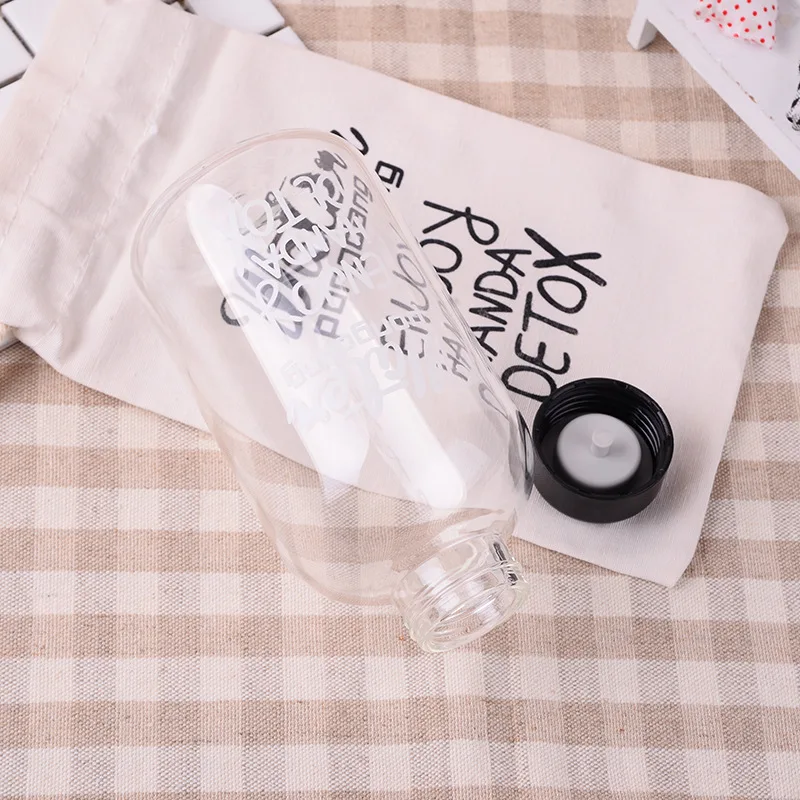 Glass transparent water cup flower teacup water bottle cute glass bottle waters plastic water bottle Brief Thermal Insulation