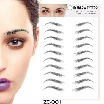 

6D imitation ecological brow patch transfer printing 3D brow patch web celebrity popular tattoo brow patch waterproof tattoo
