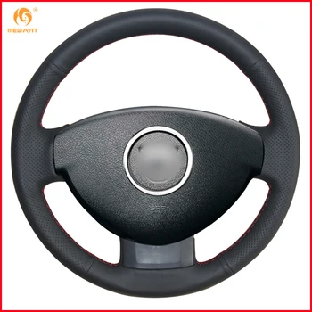 

MEWANT Black Genuine Leather Car Steering Wheel Cover for Renault Duster Dacia Duster 2011-2015 Interior Aceessories Parts