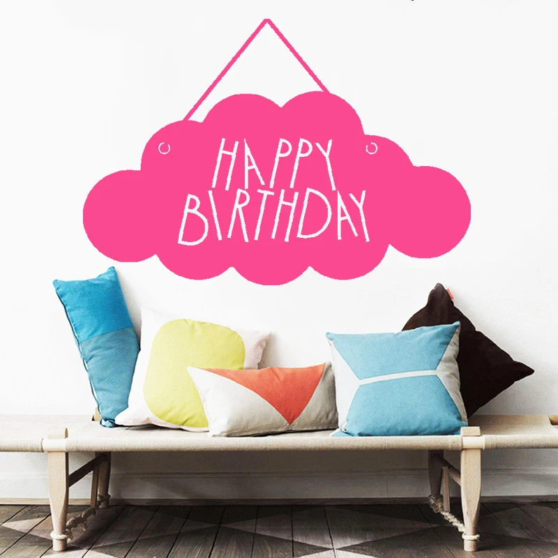 

Stickers Happy Birthday Wall Decals Party Murals For Kids Girls Room Decor Vinyl Bedroom Livingroom Decoration Poster HJ089