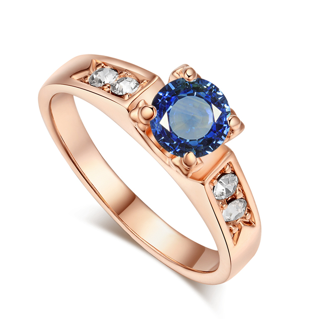 Zirconia 4 Claw Wedding/Engagement Rings Rose Gold Color Fashion Brand CZ Stone Jewelry For Women/Lady anel DFR051