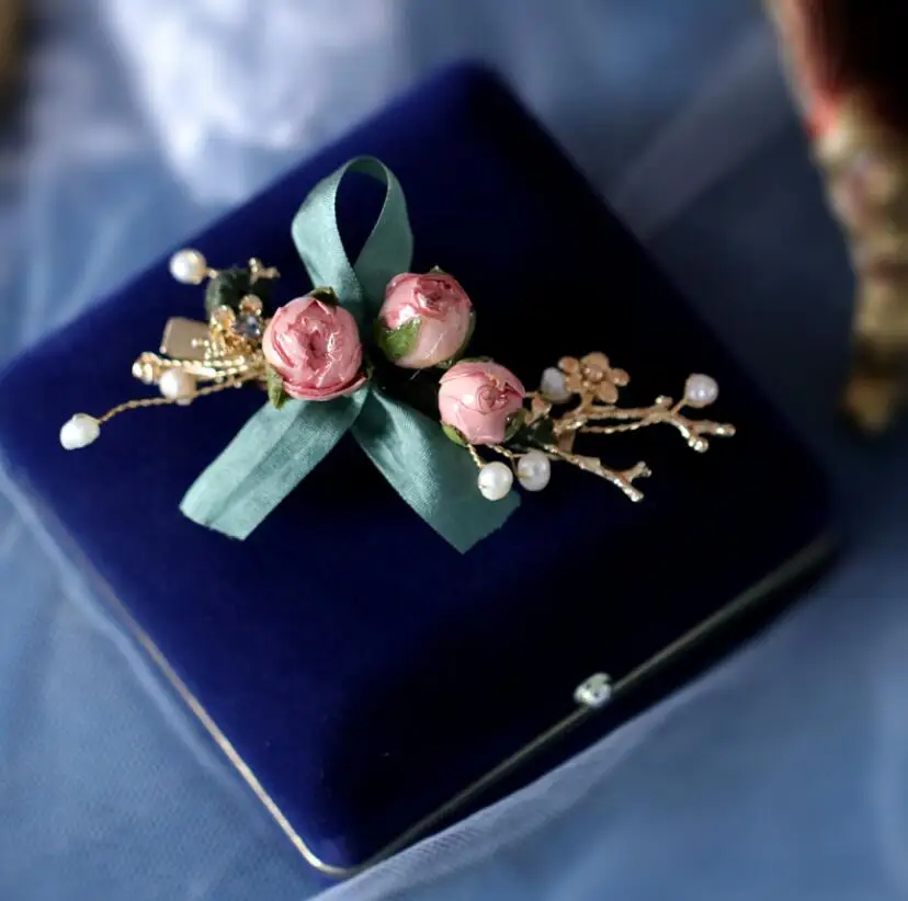 CSxjd New Handmade freshwater pearl Rose Dried flowers hair clip Side Wedding jewelry | Украшения и аксессуары