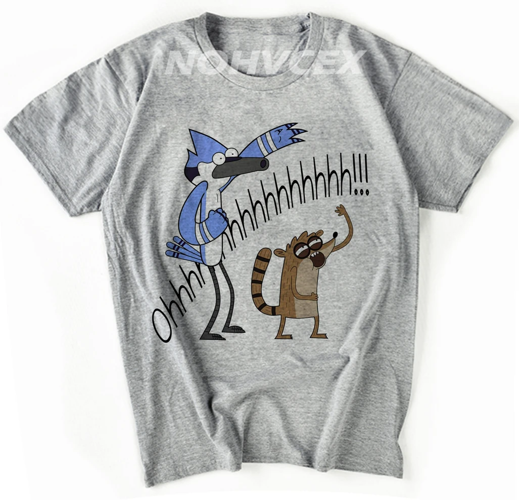 

Regular Show Anime theme The fashion leisure T-shirt men's short sleeve T-shirt cotton Round collar