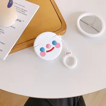 

Face Rouge Pattern Protective Cover Shockproof Soft Silicone Case Skin with Lanyard for Airpods 1/2 Charging Box Accessories