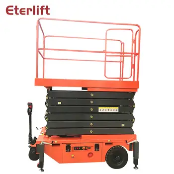 

6m lift height electric mobile scissor lift mobile scissors lifting working push mobile scissor lift