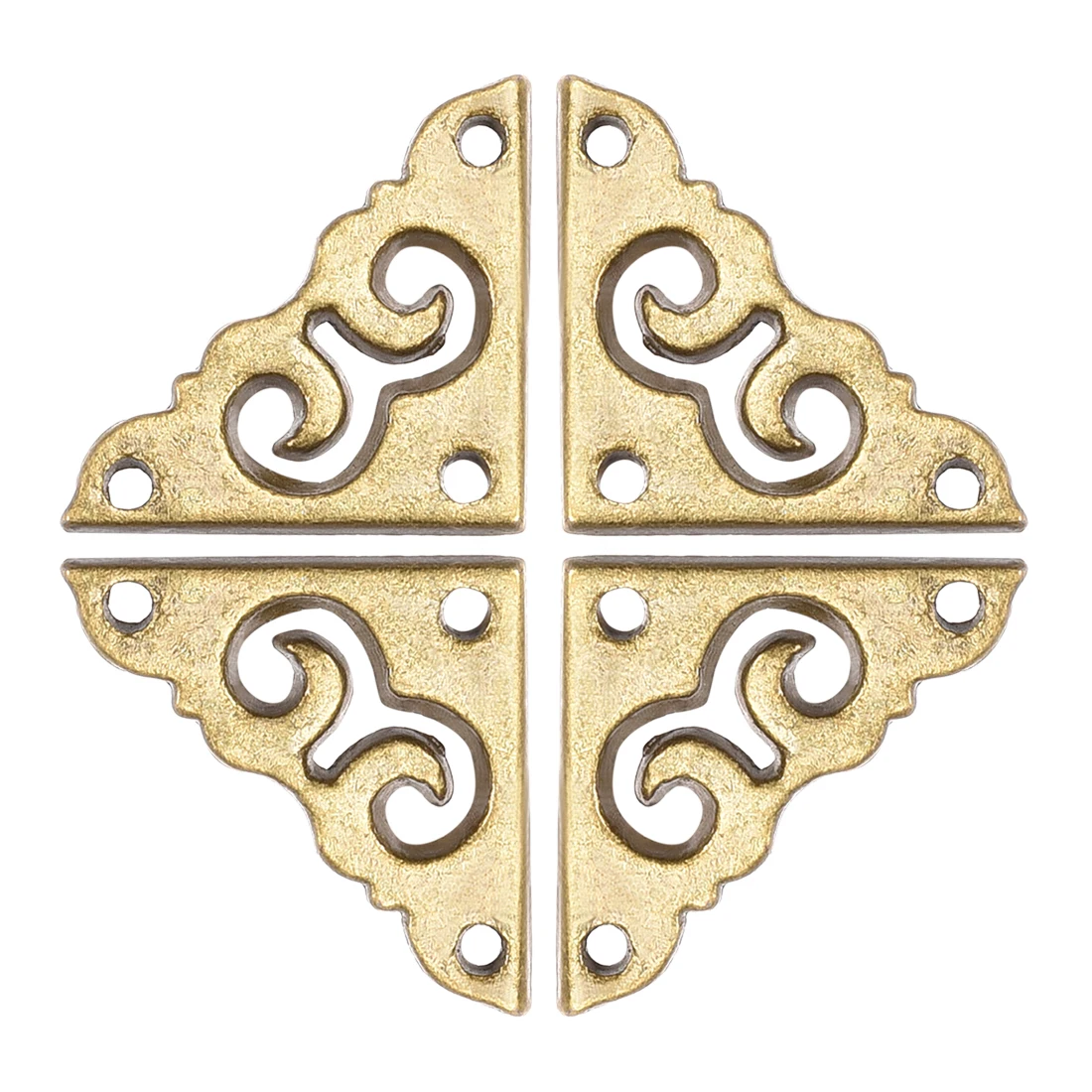 

uxcell Metal Box Corner Protectors Vintage Decor Edge Guard Protector 20 x 20 x 28mm Bronze Tone 16pcs