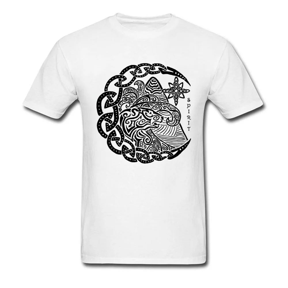 2018 Polar Bear Spirit Tribal Tattoo T-shirt Men Black White Art Pattern Design Cotton Top T Shirt Custom For Students