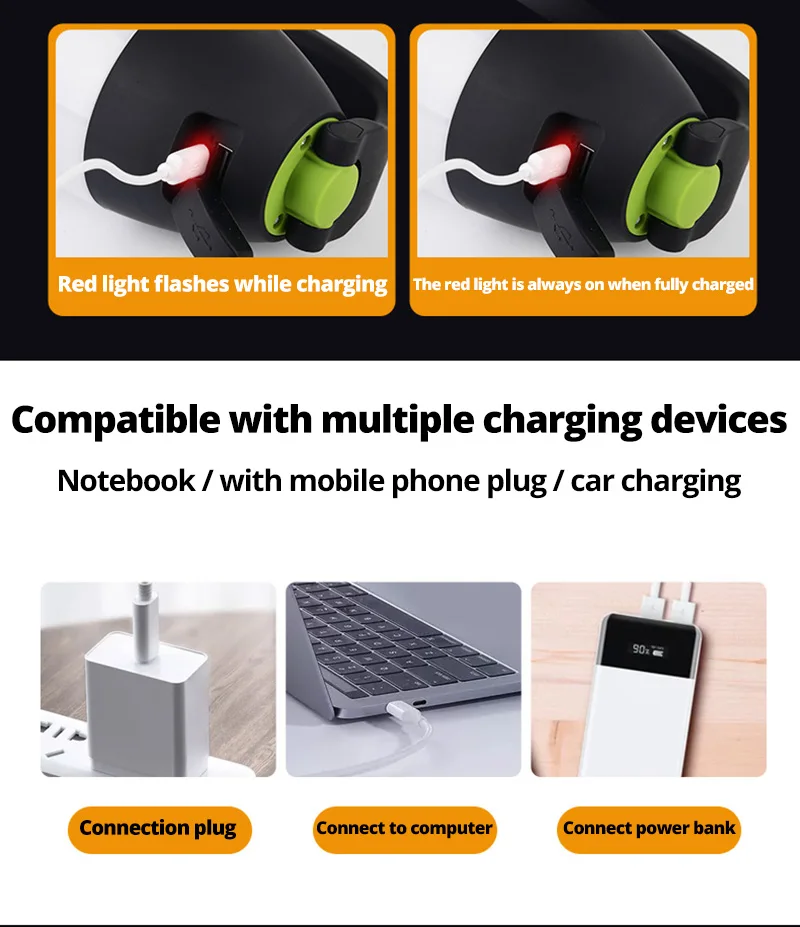 Многофункциональный фонарик 4 в 1 перезаряжаемая USB лампа для кемпинга палатки