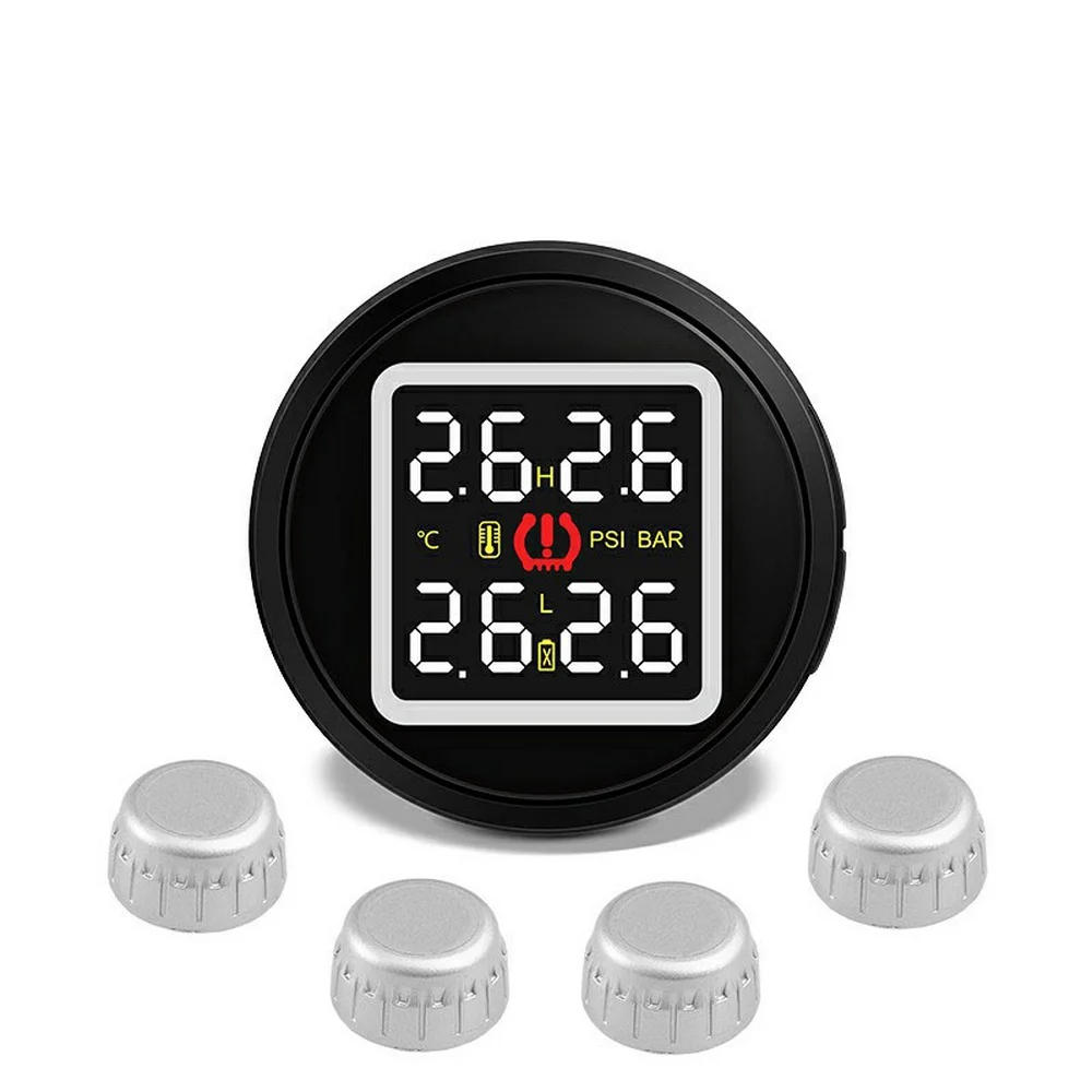 D580 Автомобильная TPMS система контроля давления и температуры в шинах с USB гнездом 4