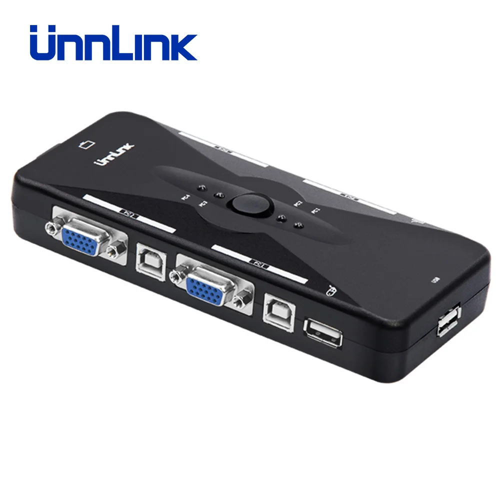 Квм хаб Unnlink 4 порта VGA х1 USB 2 0 переключатель KVM в 1 выход для х узлов компьютеров