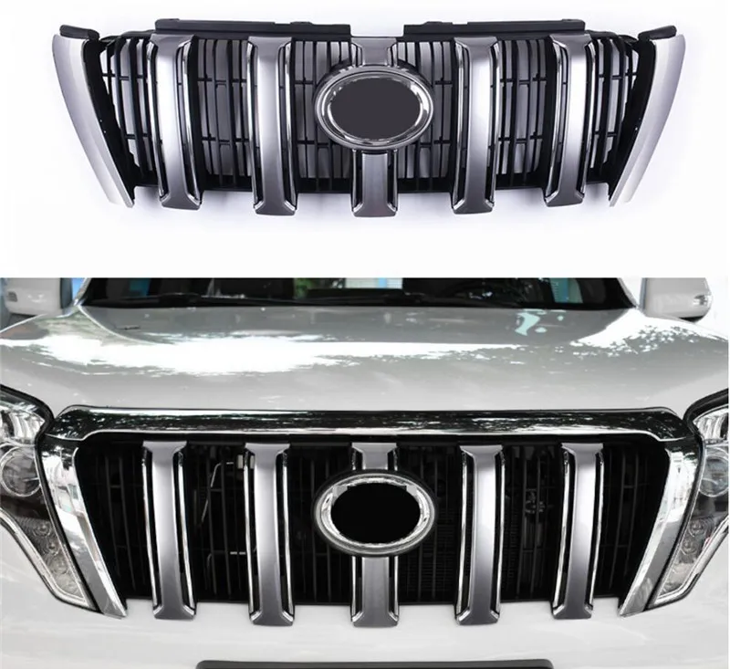 Подходит для Toyota Prado FJ150 ABS Хром Передняя решетка решетки рамка отделка защита аксессуары для стайлинга автомобилей