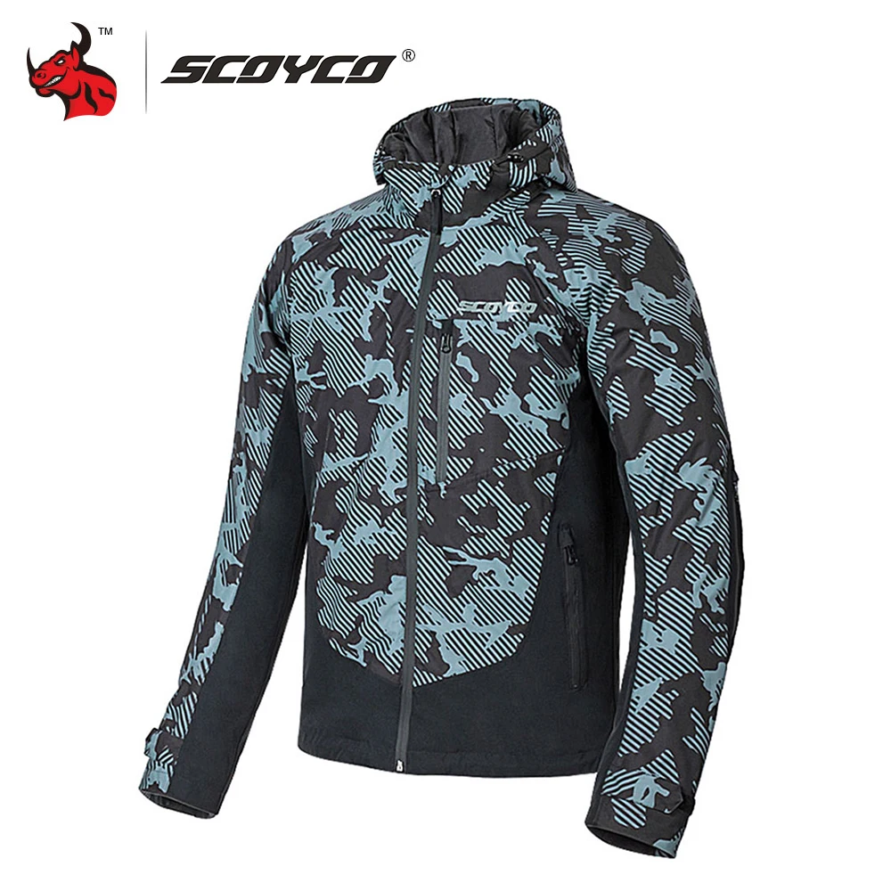 Мотоциклетная куртка SCOYCO защитное снаряжение зимняя мотоциклетная с капюшоном