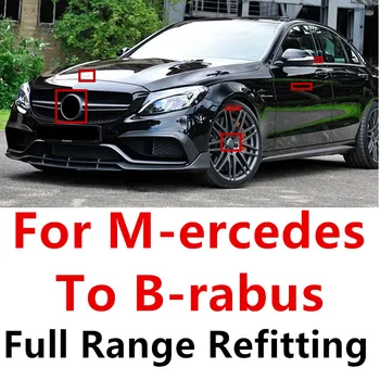 

Mirror B Emblem Round Badge Car Styling sticker Front Grille Fender Rear Trunk Letters Hood Logo Wheel Caps for BRABUS G65 G800