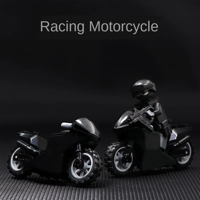

City Building Blocks Police Doll Toy Accessories Motorcycle MOC Small Building Block Toys for Children