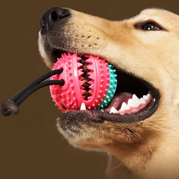 

Red Pet Molar Bite Dog Toys Rubber Chew Ball Cleaning Teeth Safe Elasticity Soft Puppy Suction Cup Dog Biting Toy