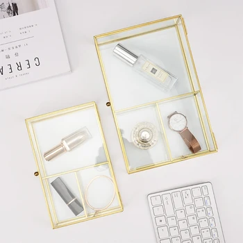 

Geometric Clear Glass Jewelry Box Jewelry Organizer Holder Tabletop Succulent