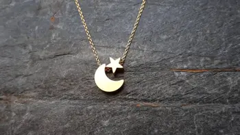 

Minimalism Moon Necklace Stainless Steel Star Moon Jewelry For Women Kids Handmade Pendant birthday Gift Regalos Para Mujer
