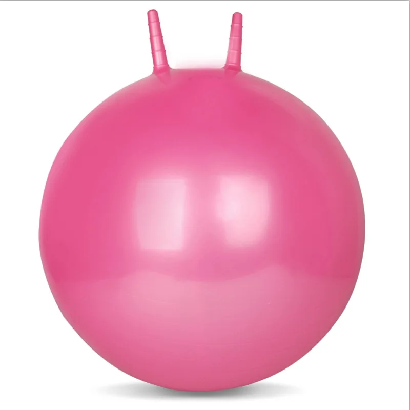 Solid Color No Pattern Inflatable Handle Jump Ball Children PVC Toys Claw Bouncing Ball 4-Color Selectable 45 Cm