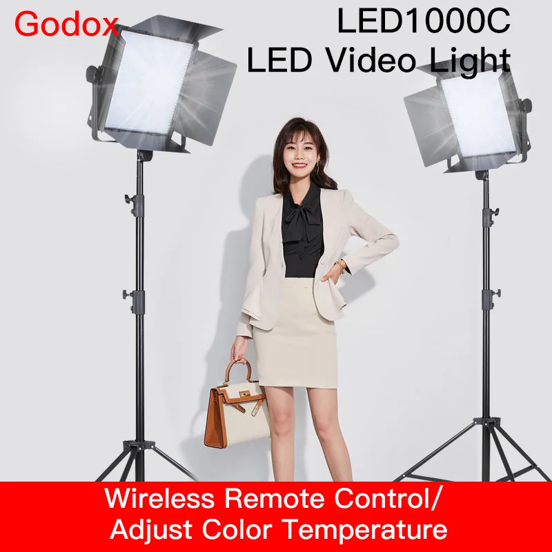 US $1.256.25 Godox 3PCS LED1000C With 3PCS 28m Light Stand Video Continuous Light Kit For Childrens Video