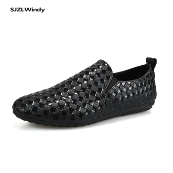 

Spring Doudou shoes new men's casual rubber soft bottom driving shoes fashion shiny breathable lazy shoes Zapatos de hombre