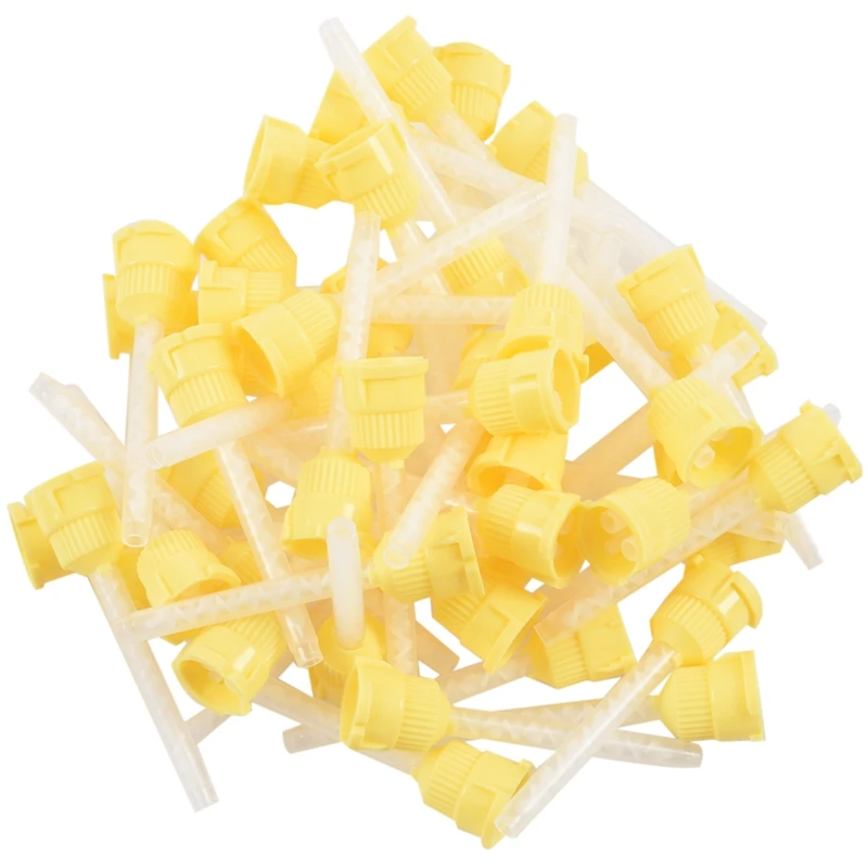 

50x Dental Impression Tip Temporary 1: 1 Silicone Rubber, 50X Yellow Tips